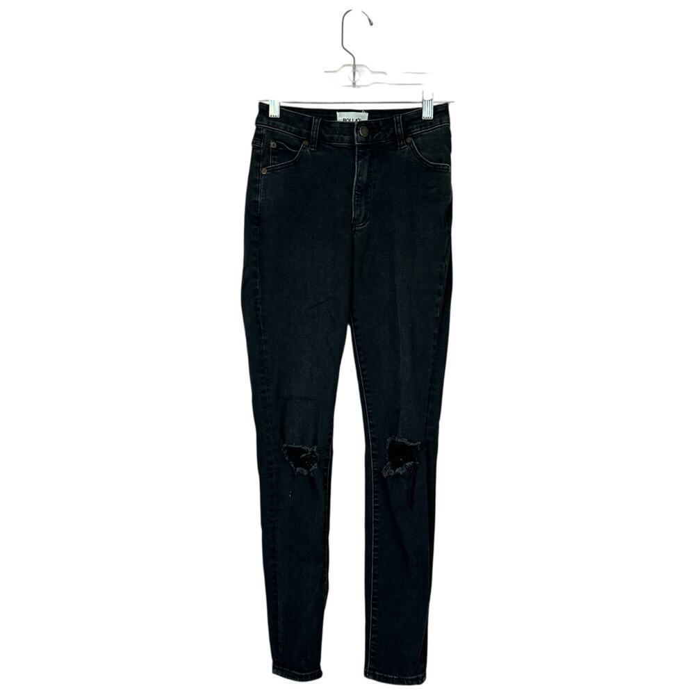 ROLLA'S Westcoast Ankle Skinny Jean Mid Rise Dusty Black Wash Distressed Size 26 - Picture 2 of 12